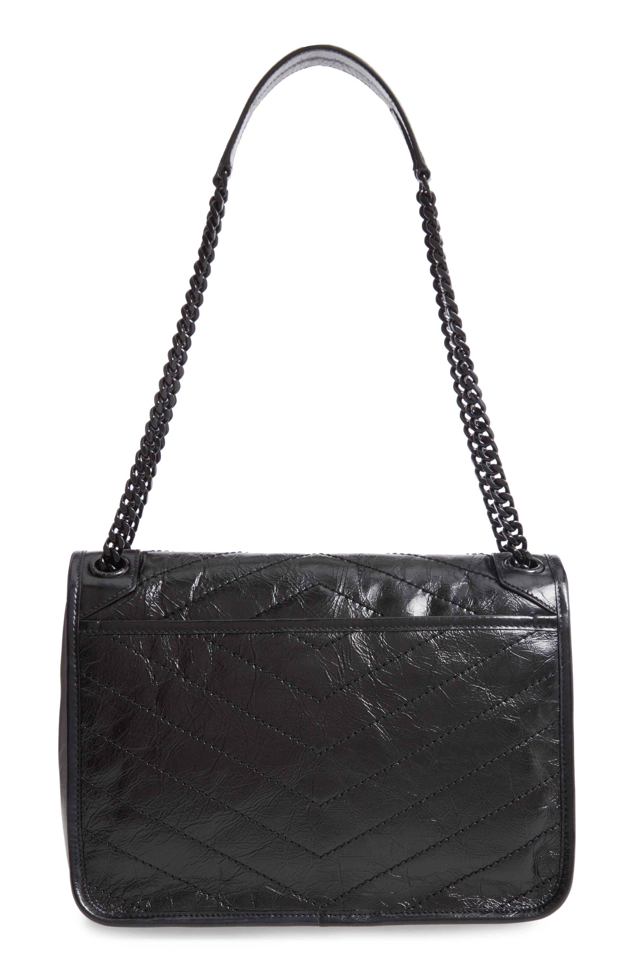 Saint Laurent Medium Niki Leather Shoulder Bag in Noir at Nordstrom - 4