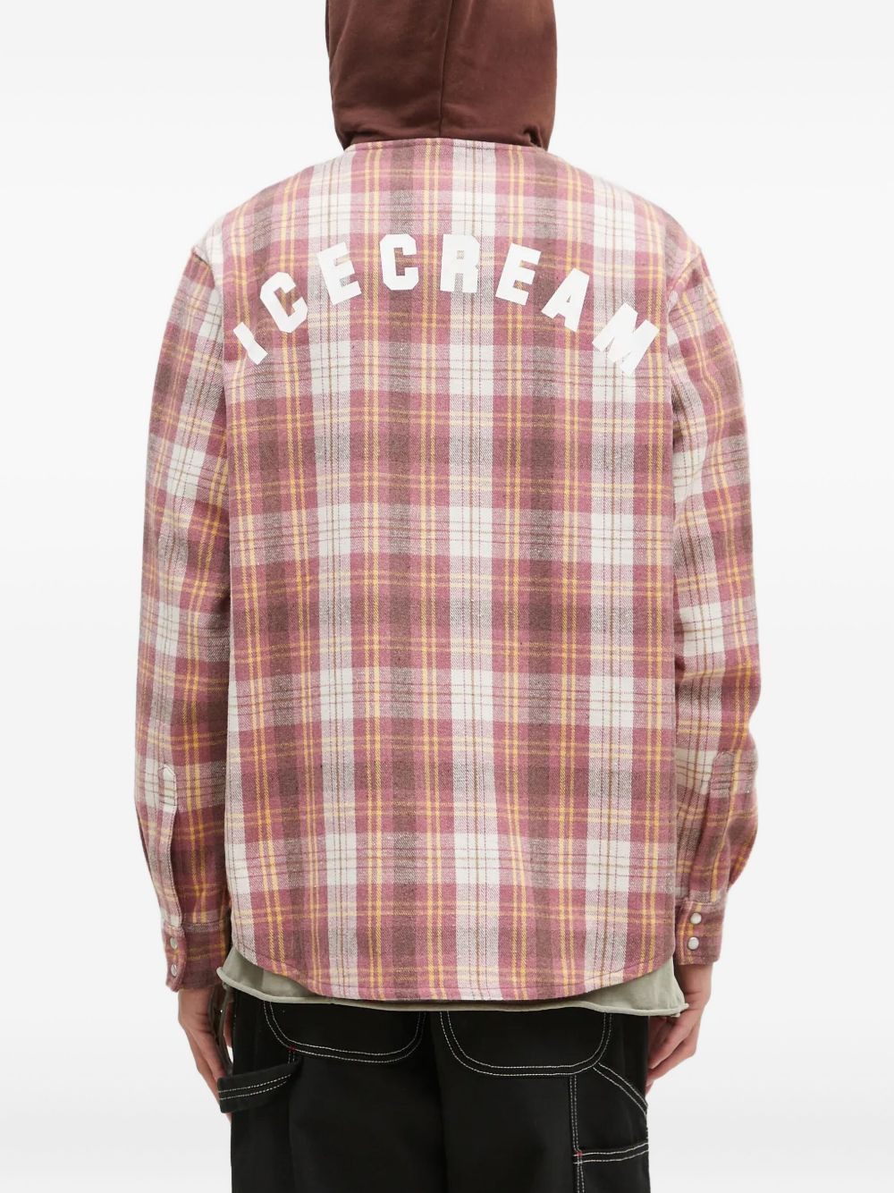 hooded plaid shirt - 2