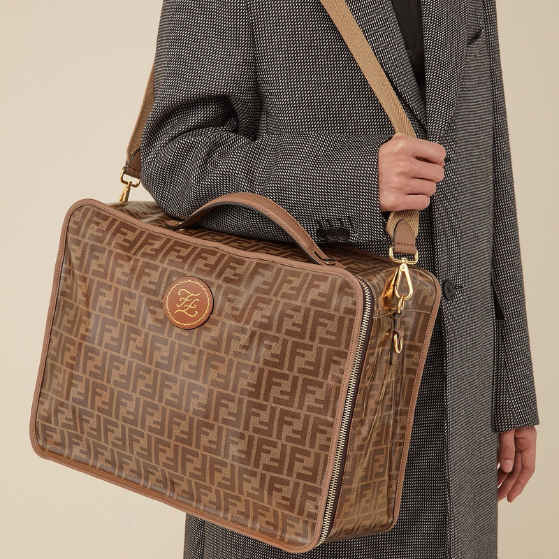 Large brown fabric bag 6