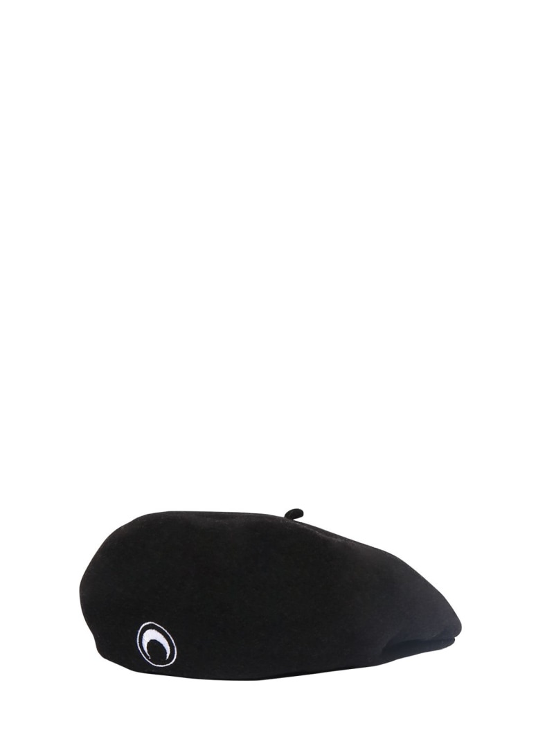 Moon embroidery wool beret - 1