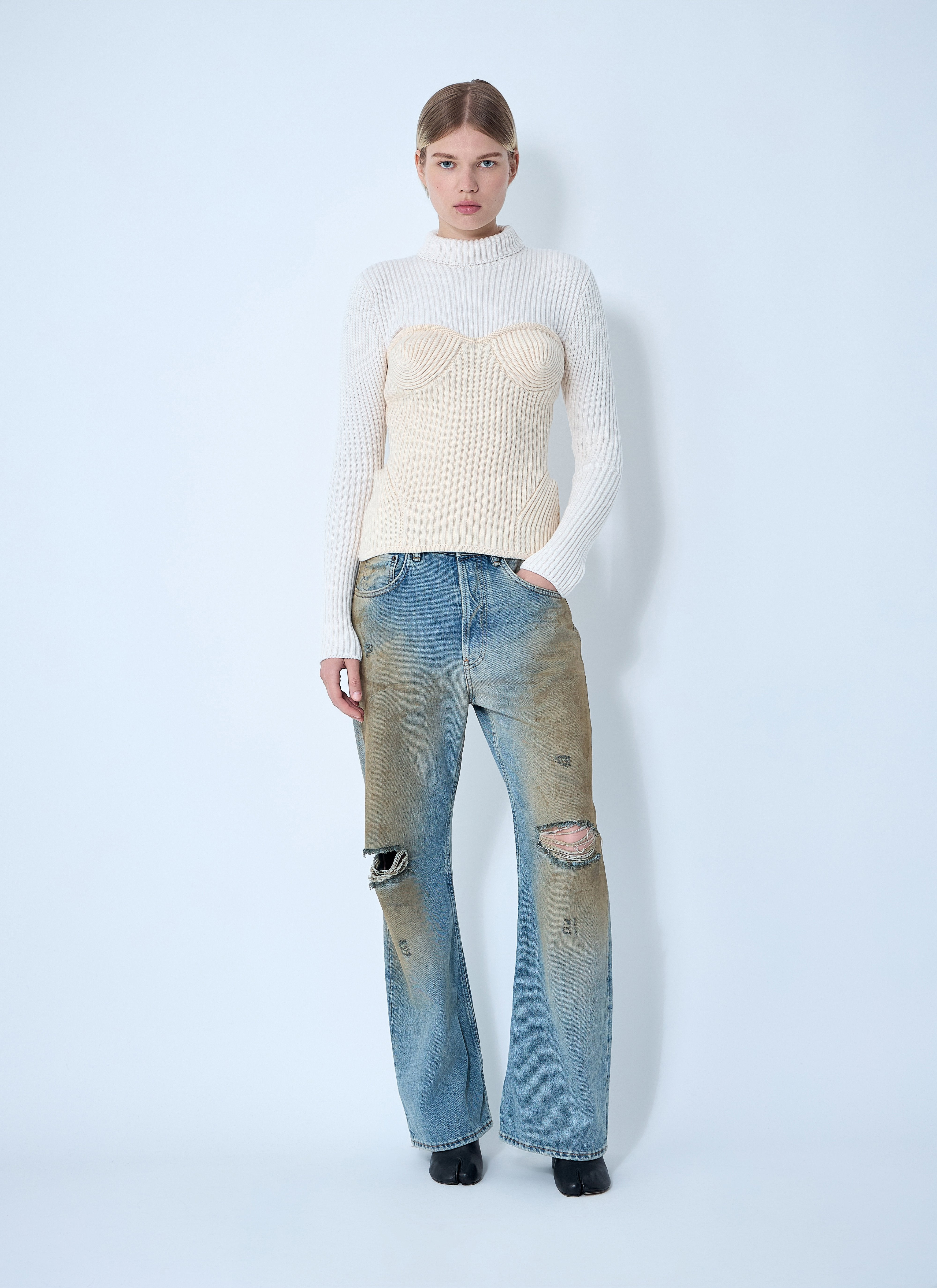 Jean Paul Gaultier Women Ribbed Wool Sweater - 2
