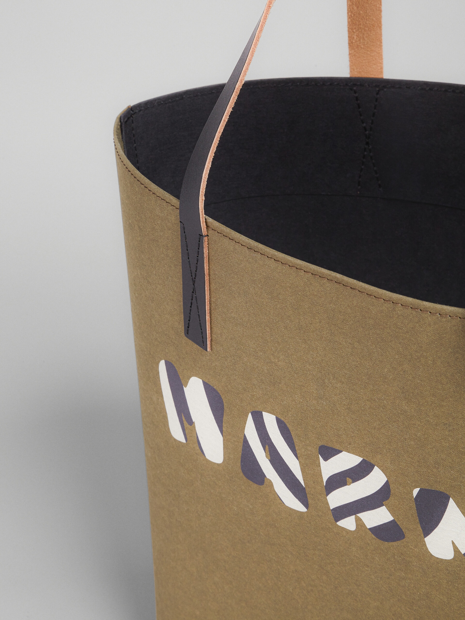 GREEN TRIBECA SHOPPING BAG WITH MARNI LOGO - 5