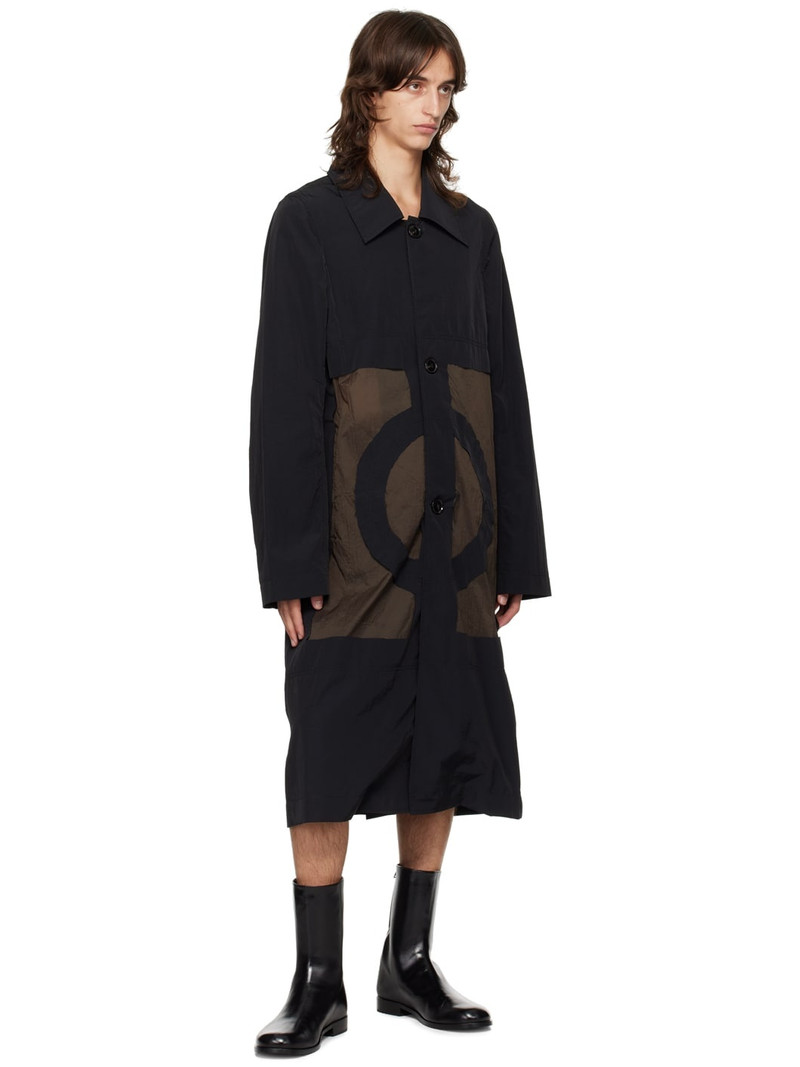 EDWARD CUMING Black Wet Collage Coat outlook