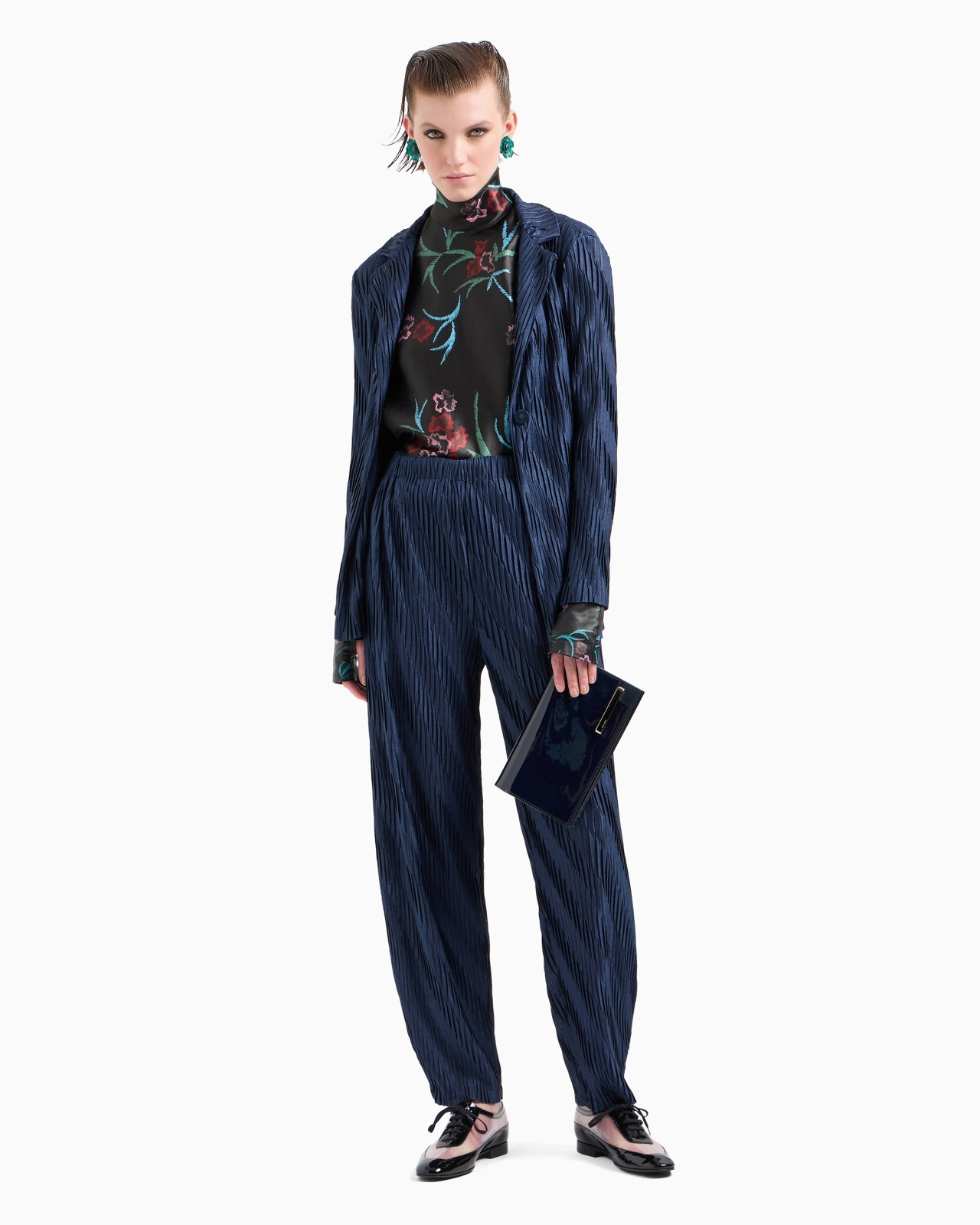 ASV two-tone pleated jersey trousers - 4
