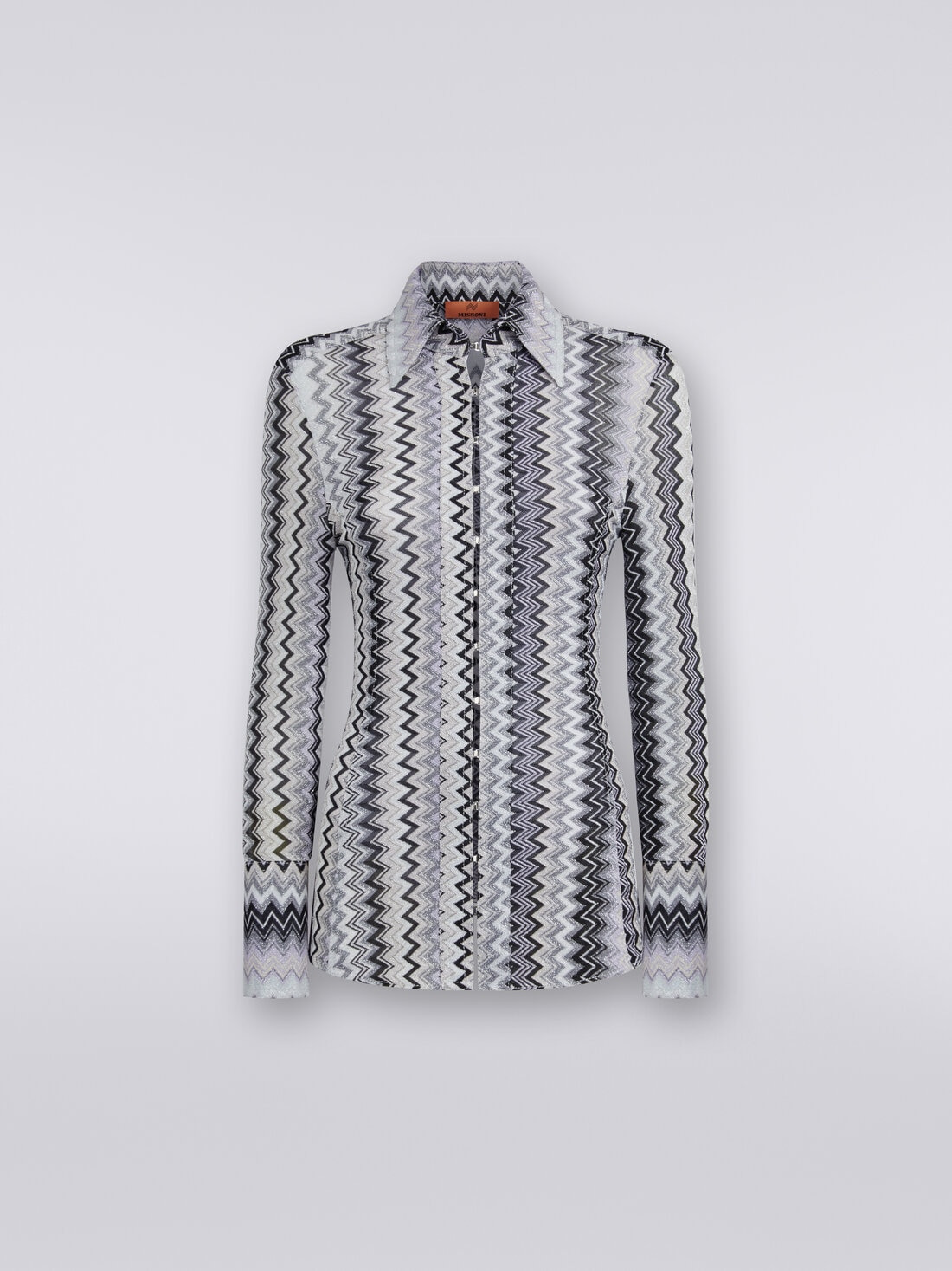 Viscose chevron shirt with lurex - 1