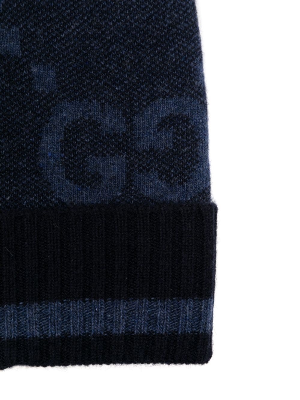 GG-patterned knitted beanie - 2