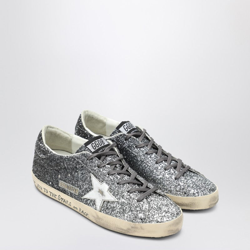 Golden Goose Silver/Black Glitter Super-Star Sneakers Women - 1