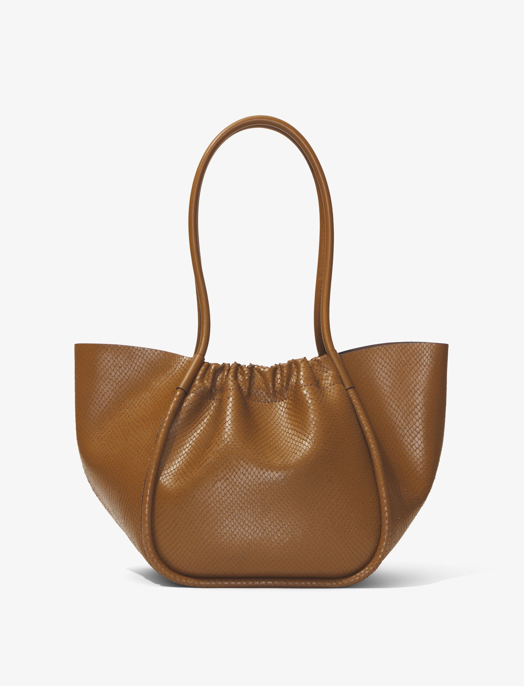 Carved Python Large Ruched Tote - 4