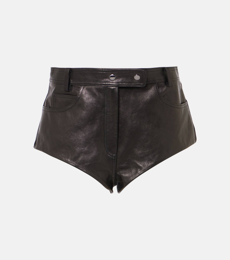 High-rise leather shorts - 1