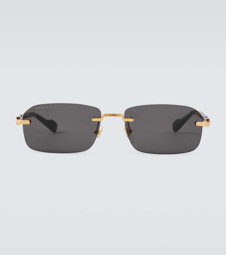 Web stripe rectangular sunglasses - 1