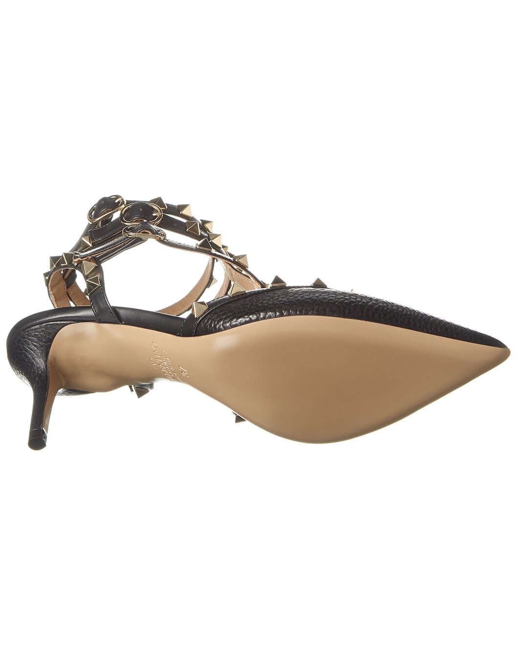 Valentino Rockstud Caged 65 Grainy Leather Ankle Strap Pump - 4