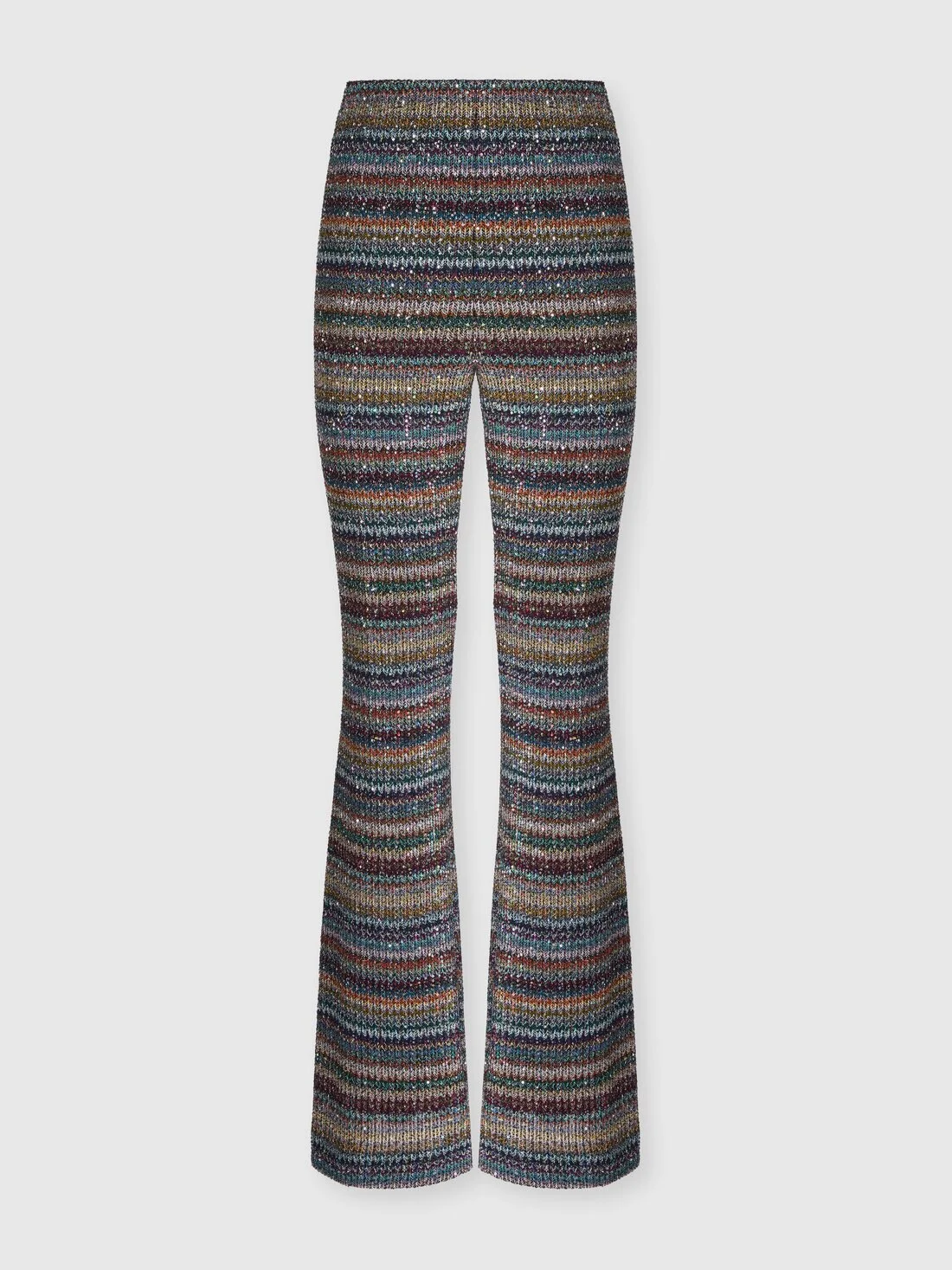 Flared trousers in textured knit - 1