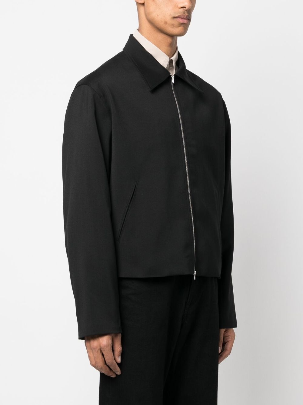 straight-point collar bomber jacket - 3