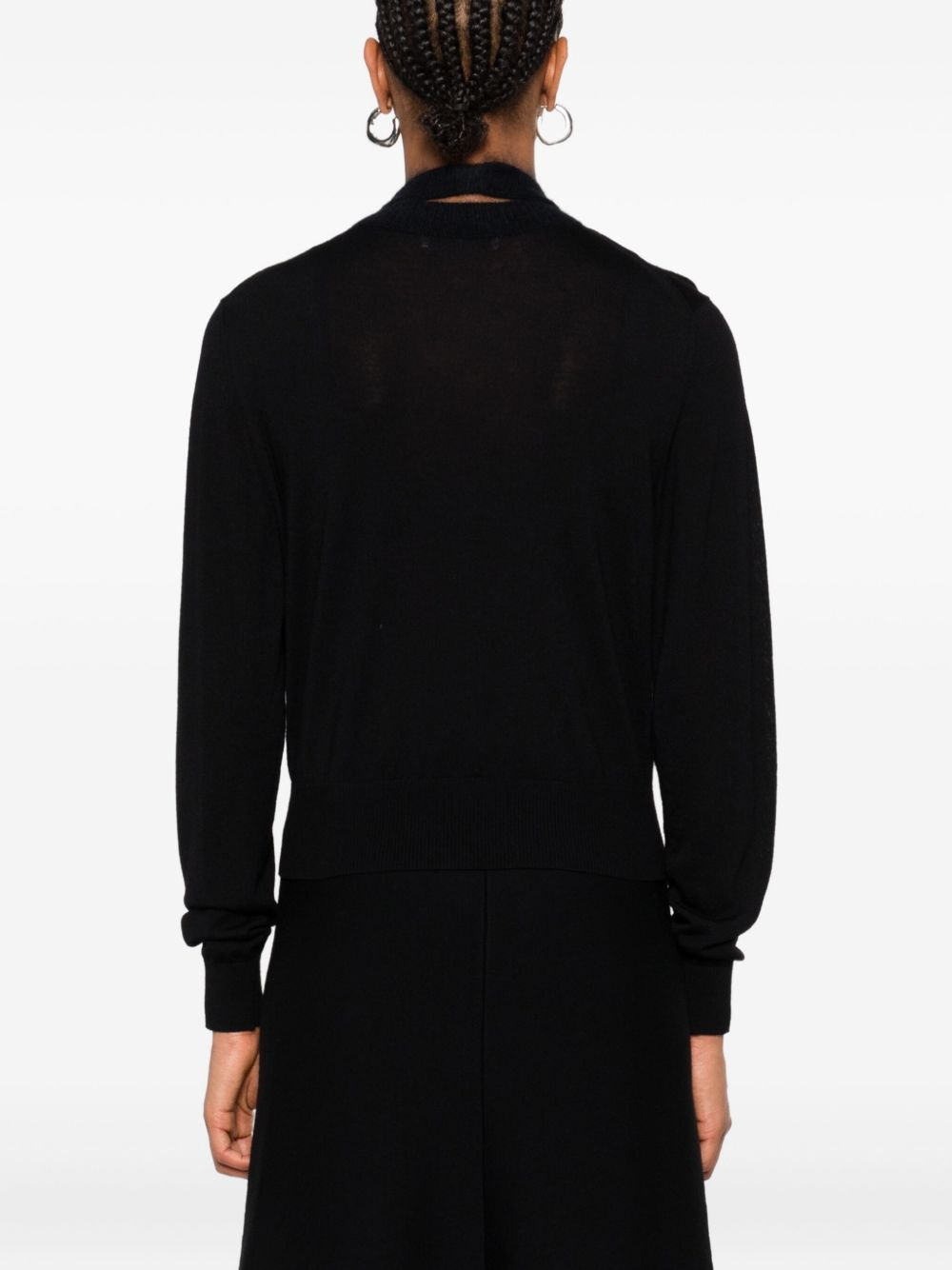 round-neck cashmere cardigan - 4
