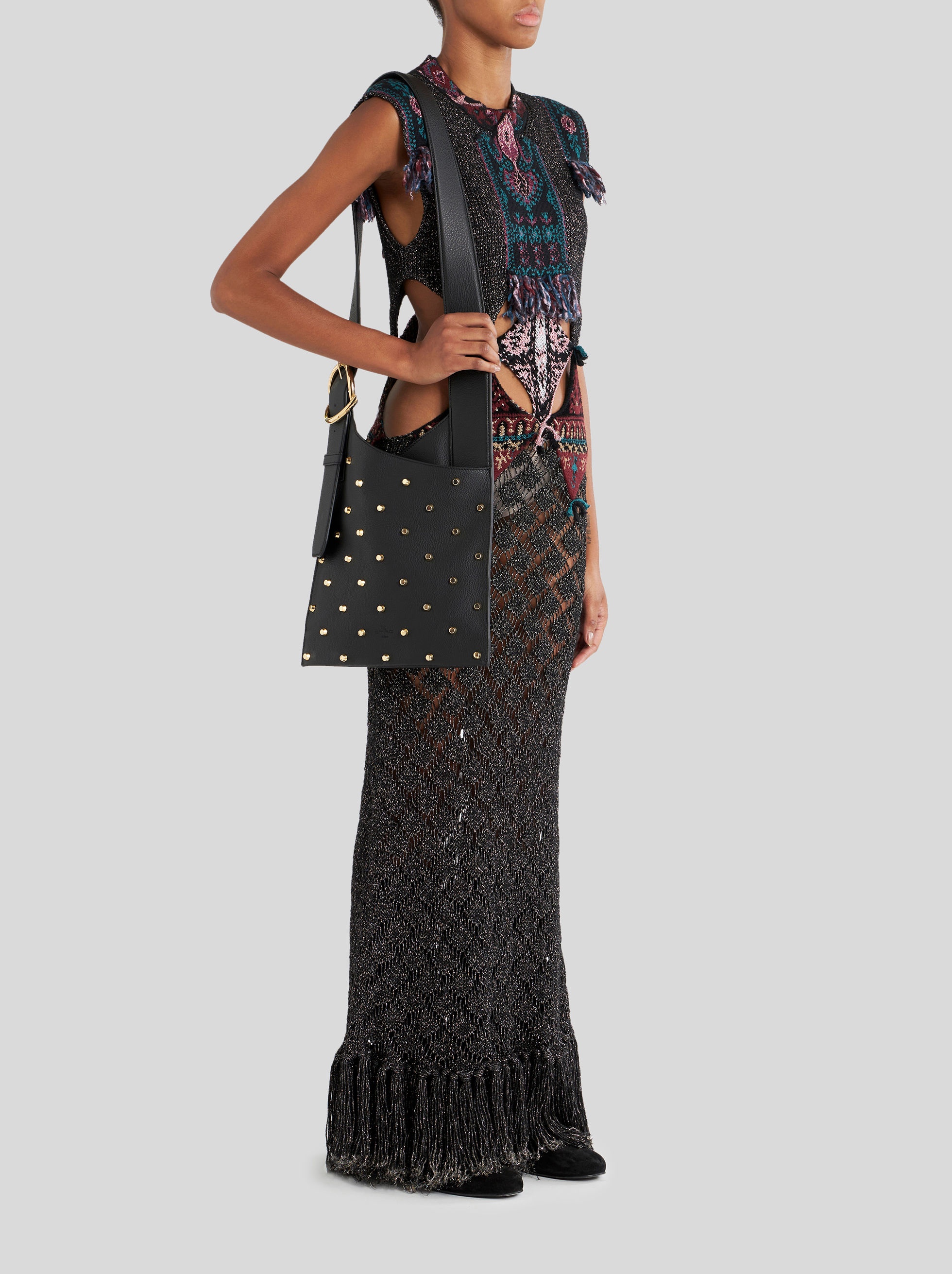 LARGE SHOULDER BAG WITH STUDS - 2