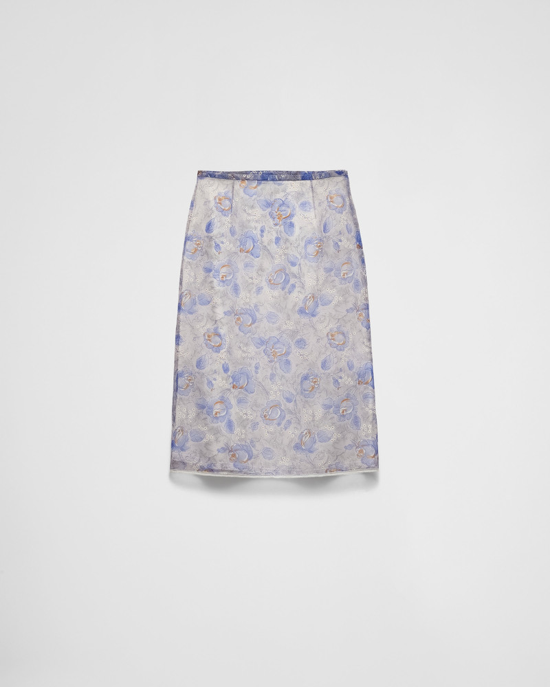 Printed nylonette midi-skirt 1