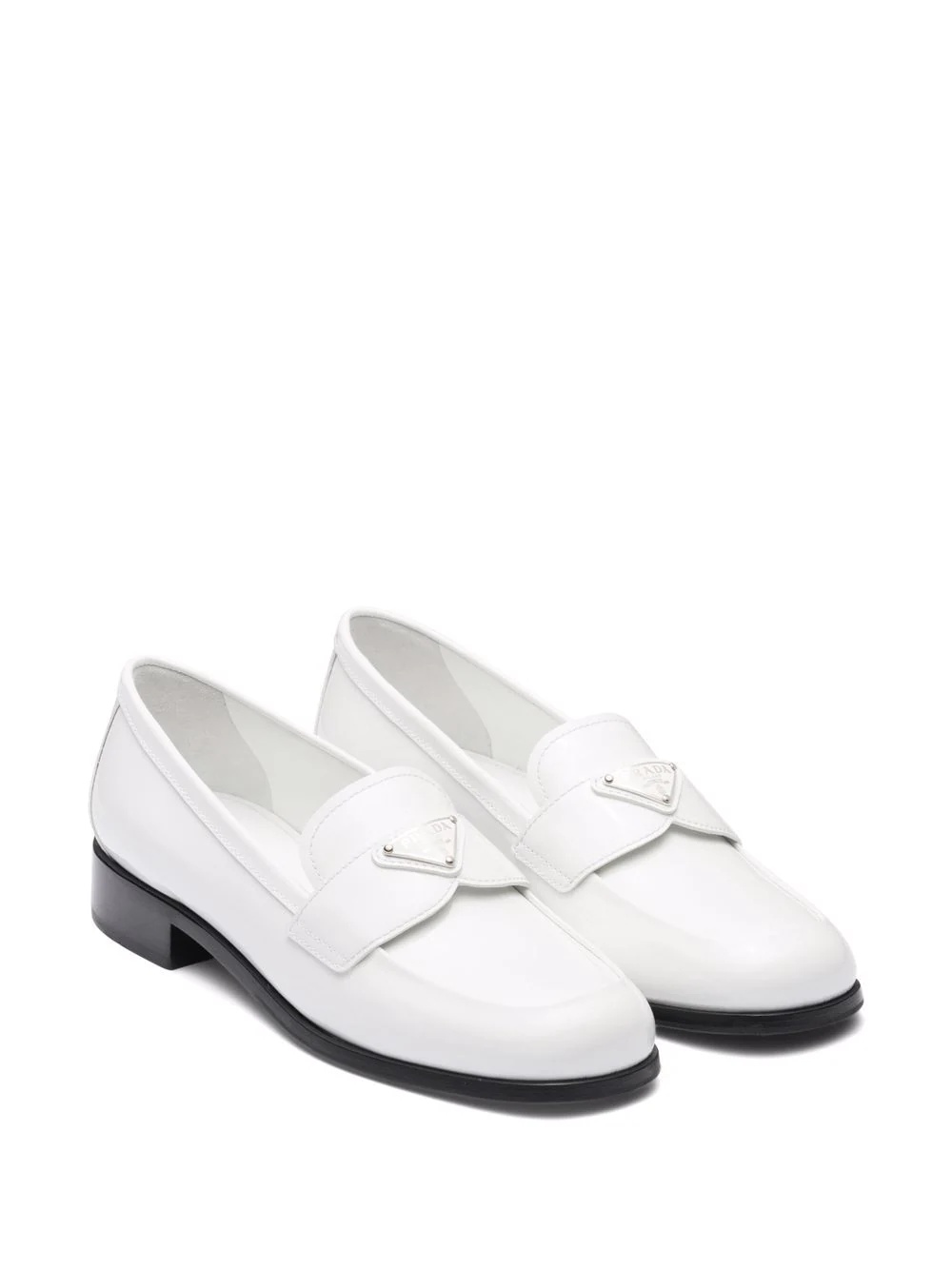 logo-plaque leather loafers - 2
