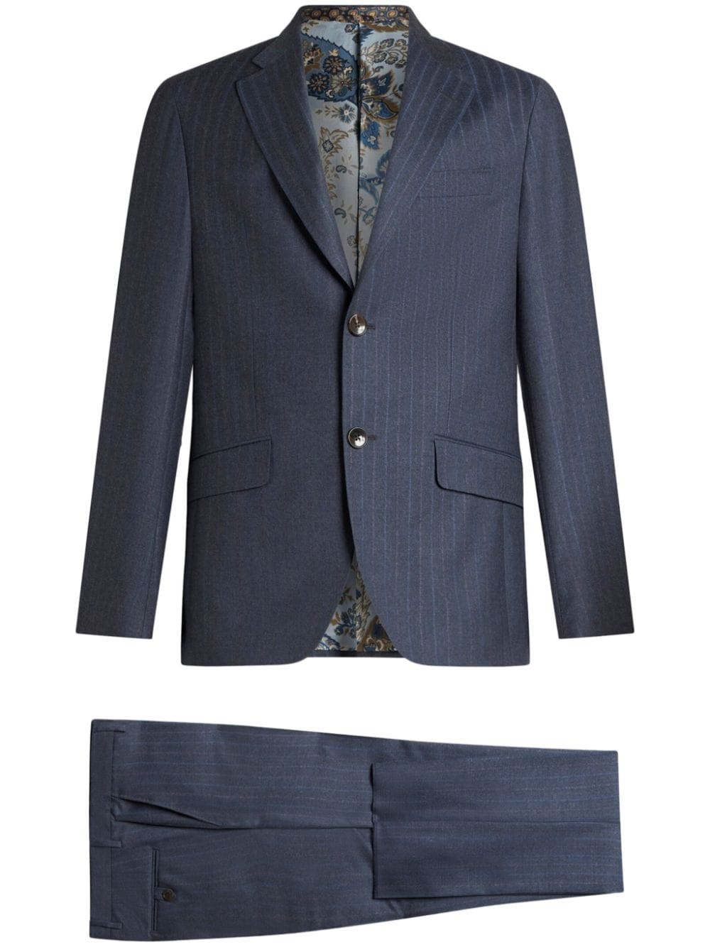 striped wool two-piece suit - 1