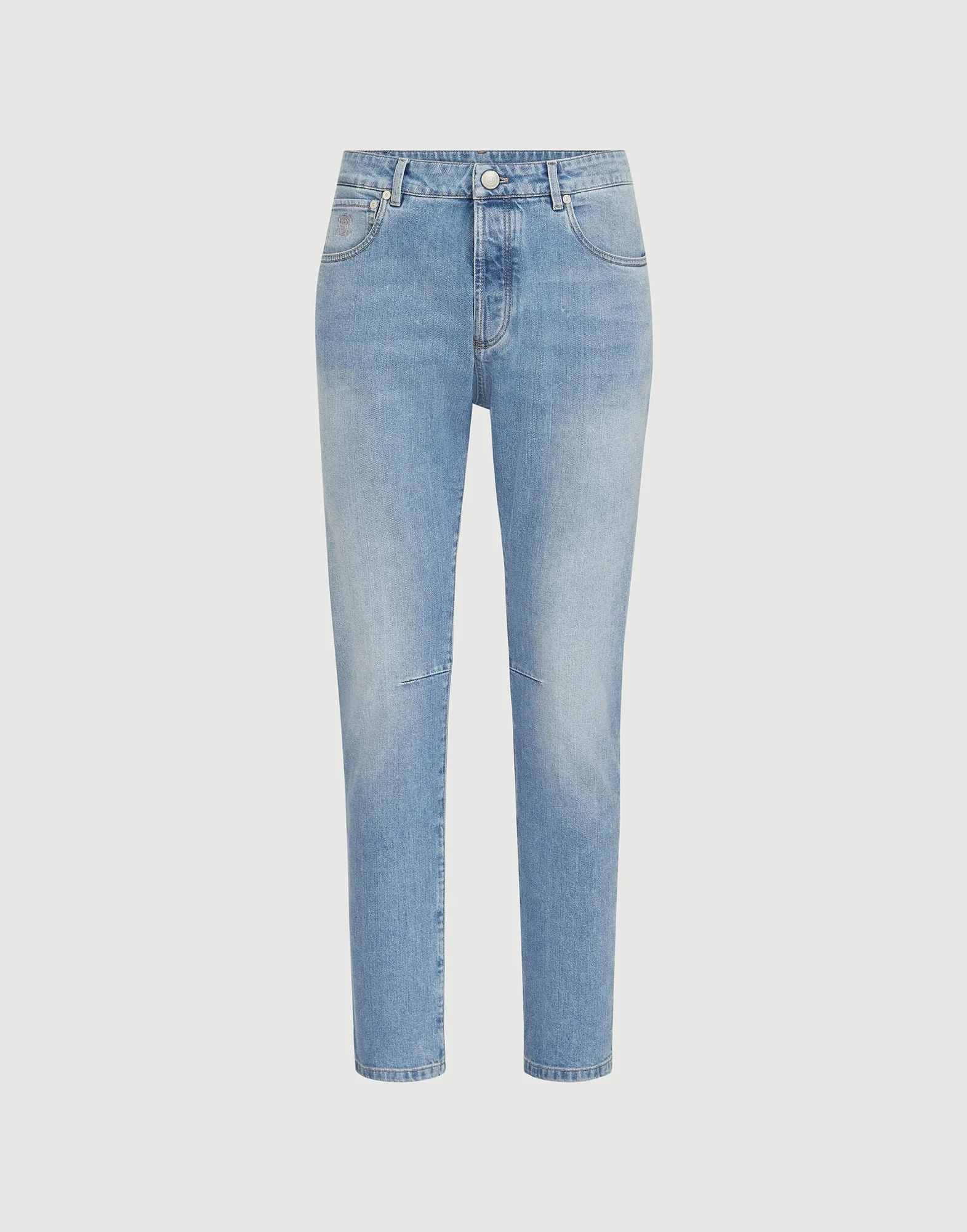 Comfort cotton denim leisure fit five-pocket trousers - 1