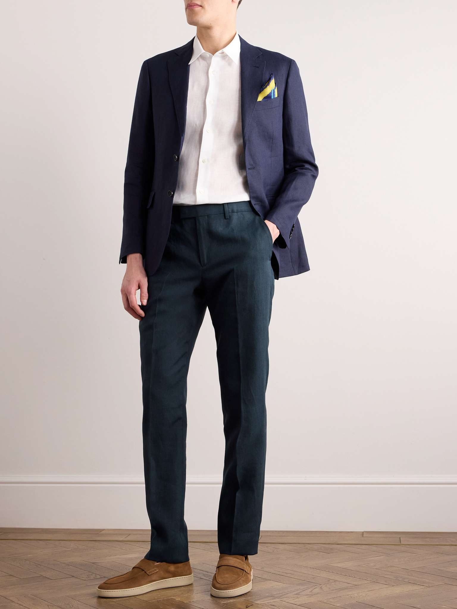 Slim-Fit Linen Suit Trousers - 2