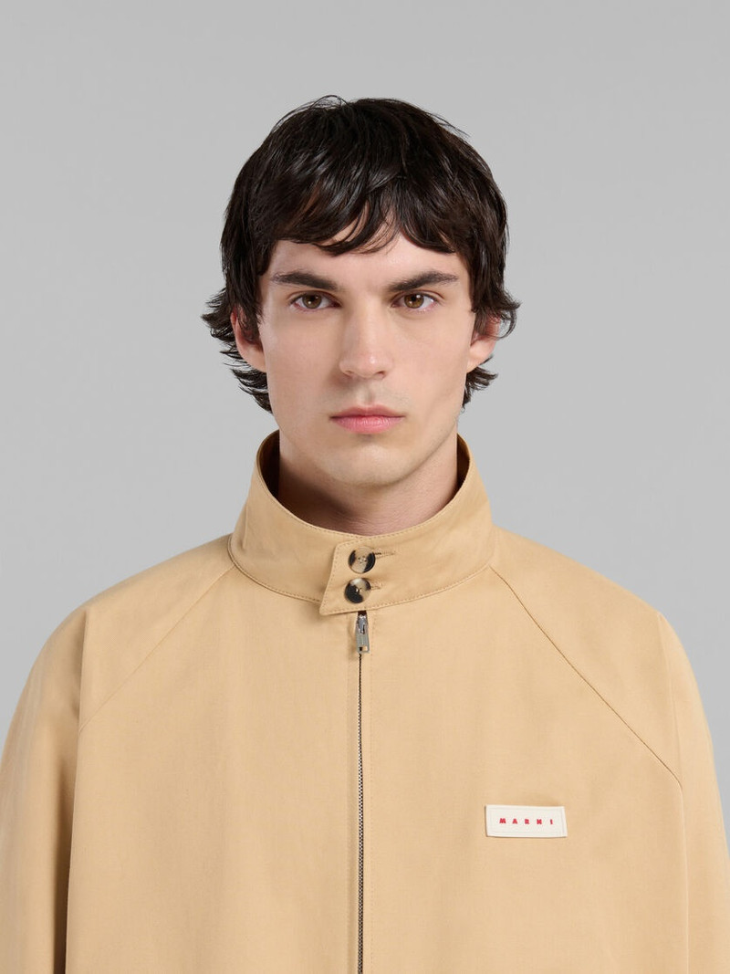 BEIGE BIO GABARDINE OVERSIZED BOMBER 4