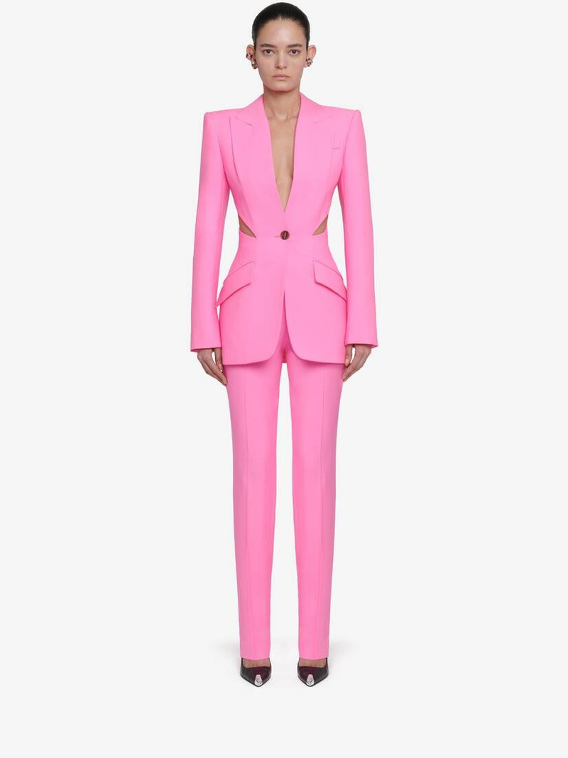 Alexander McQueen Women's Slashed Single-breasted Jacket in Psychedelic Pink outlook