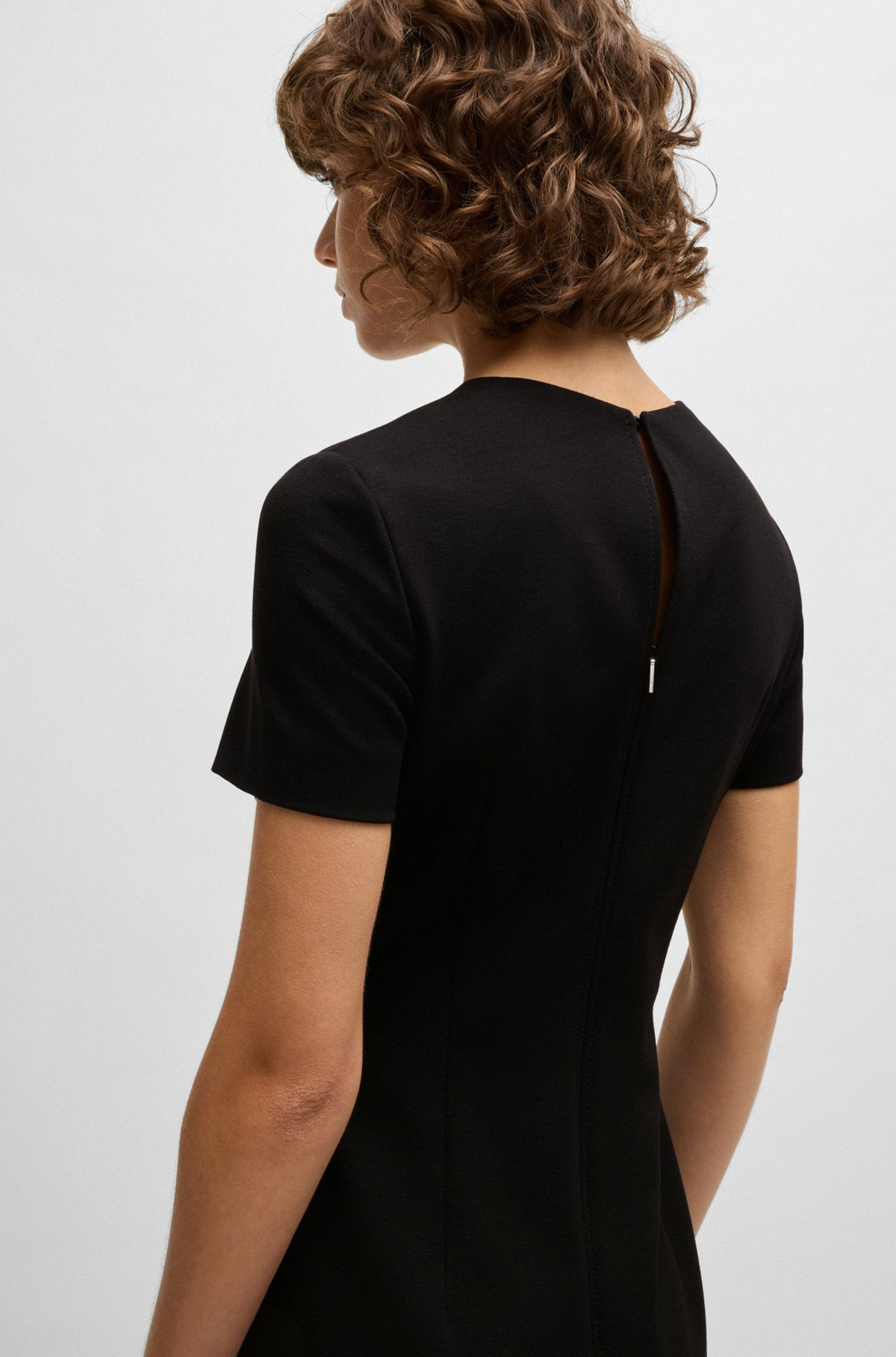 SLIM-FIT CREW-NECK DRESS IN STRETCH FABRIC - 6