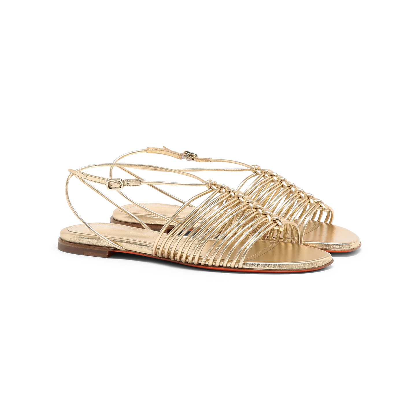 Women's gold leather sandal - 2
