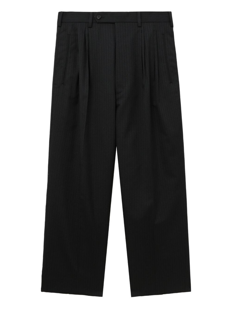 pleated pinstripe trousers 1