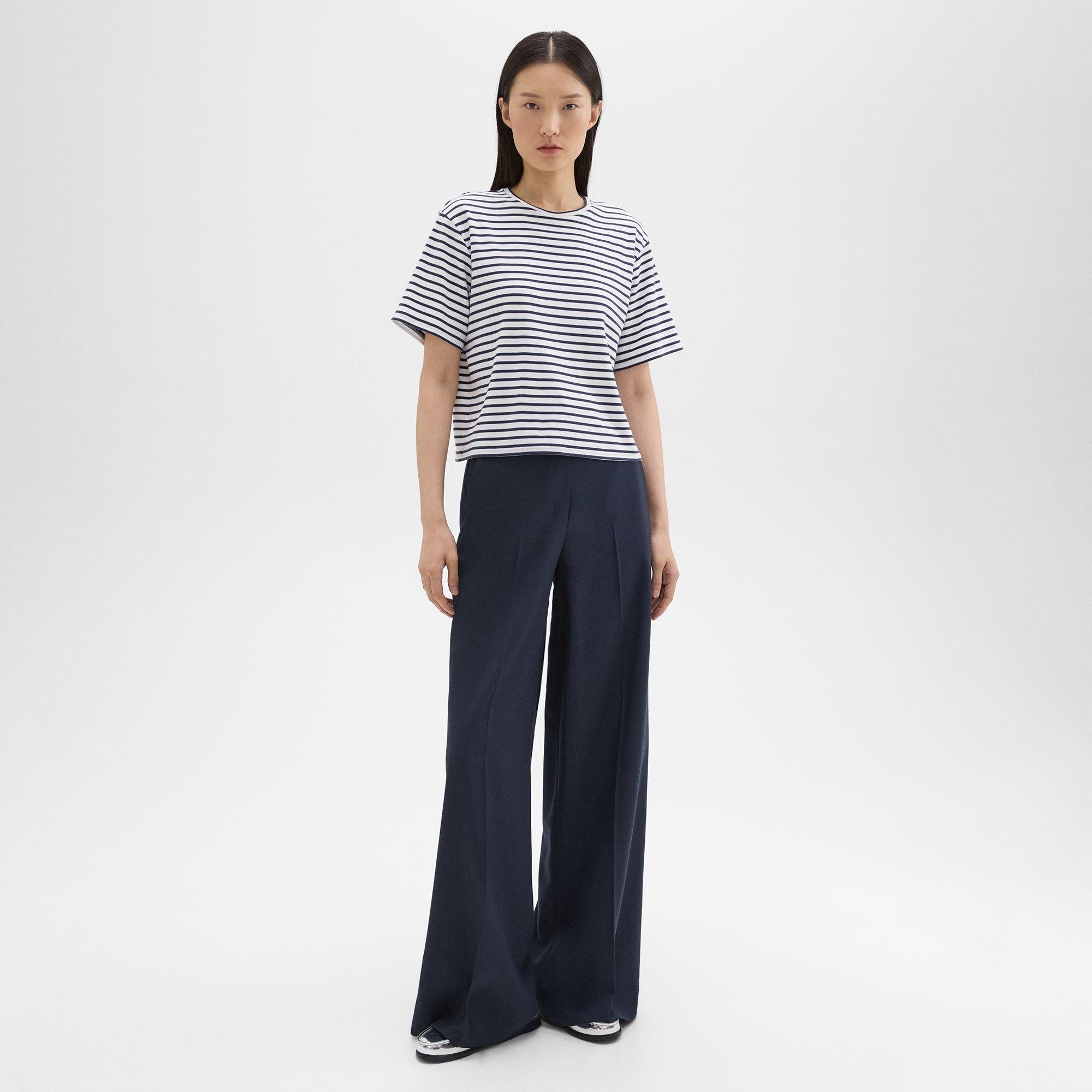 Boxy Tee in Striped Cotton Jersey - 6