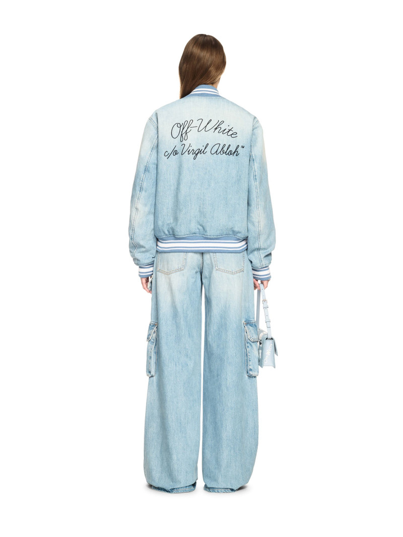 Light Blue Denim Varsity Jacket 4