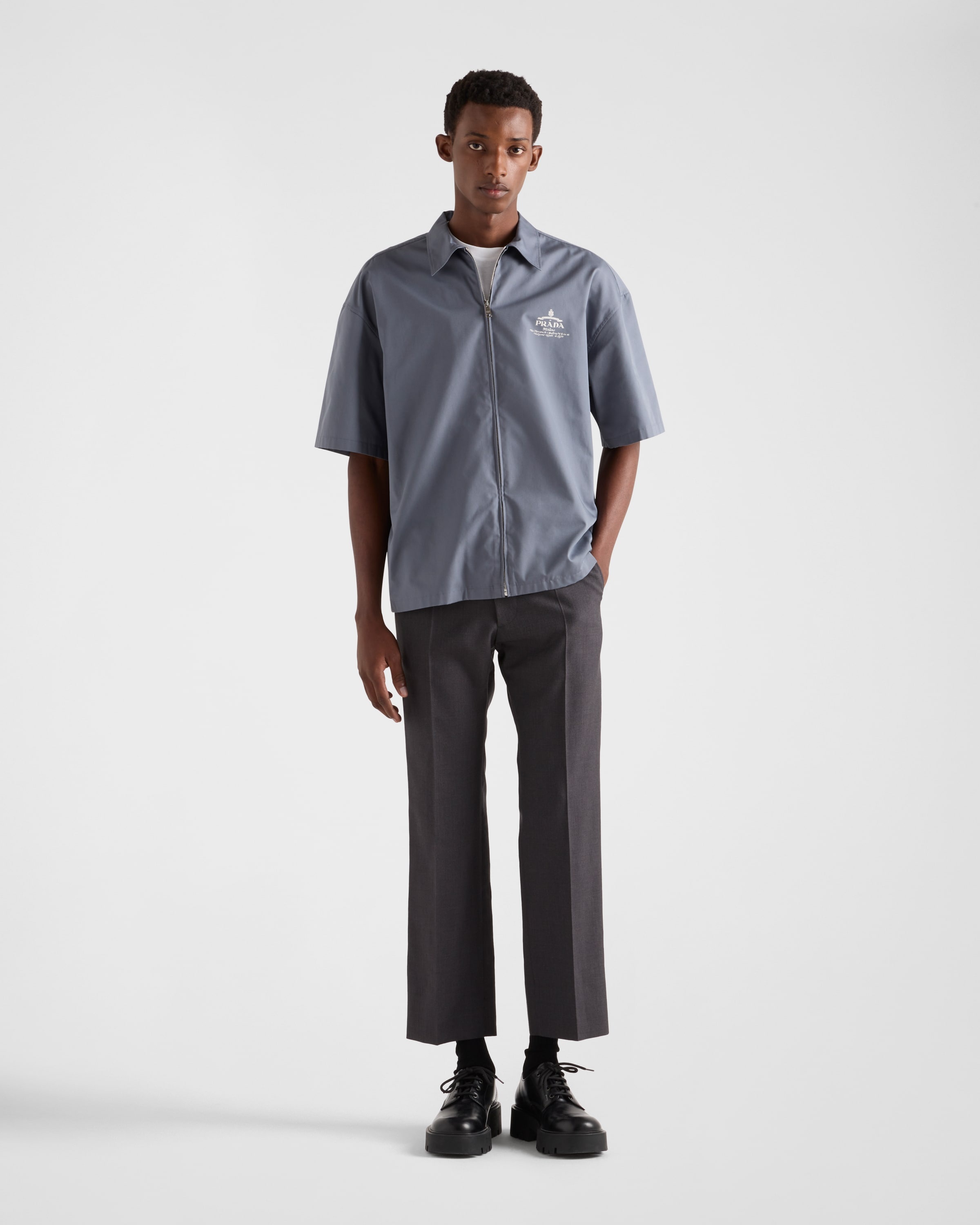 Short-sleeved technical cotton shirt - 2