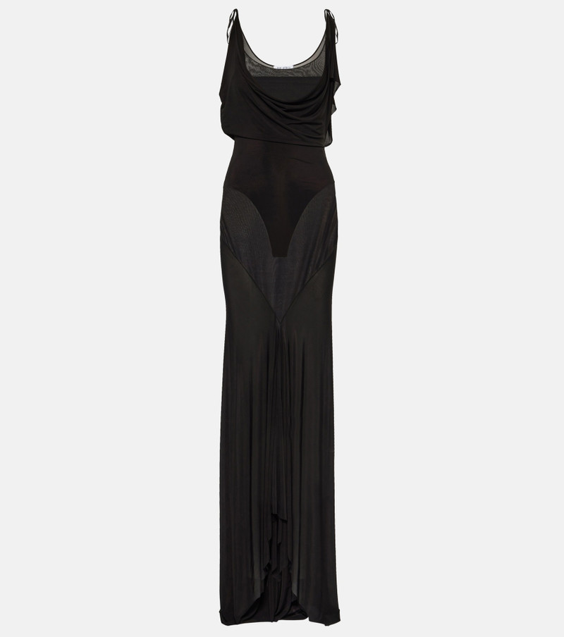 Semi-sheer jersey gown 1