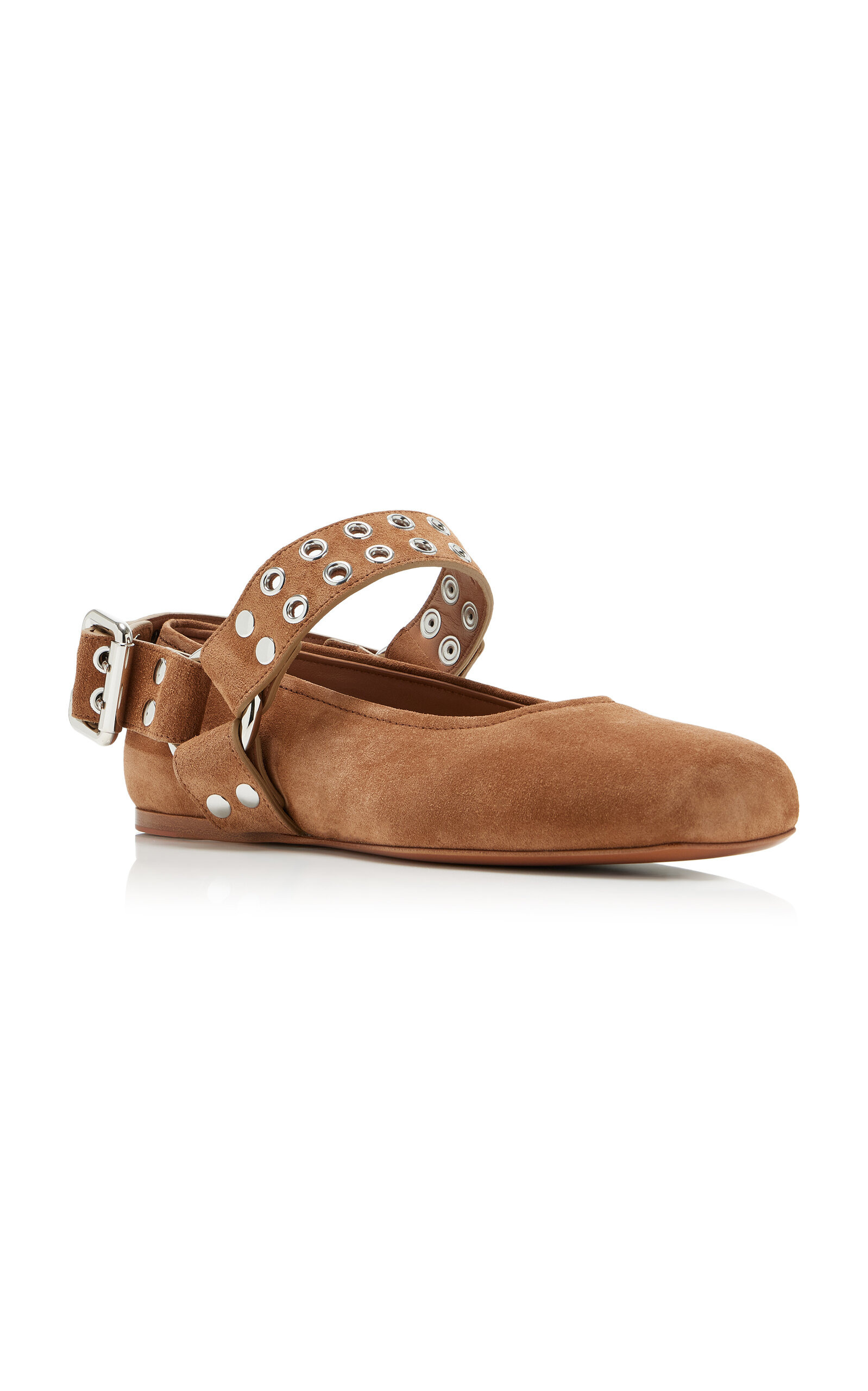 Biker Suede Ballet Flats tan - 3