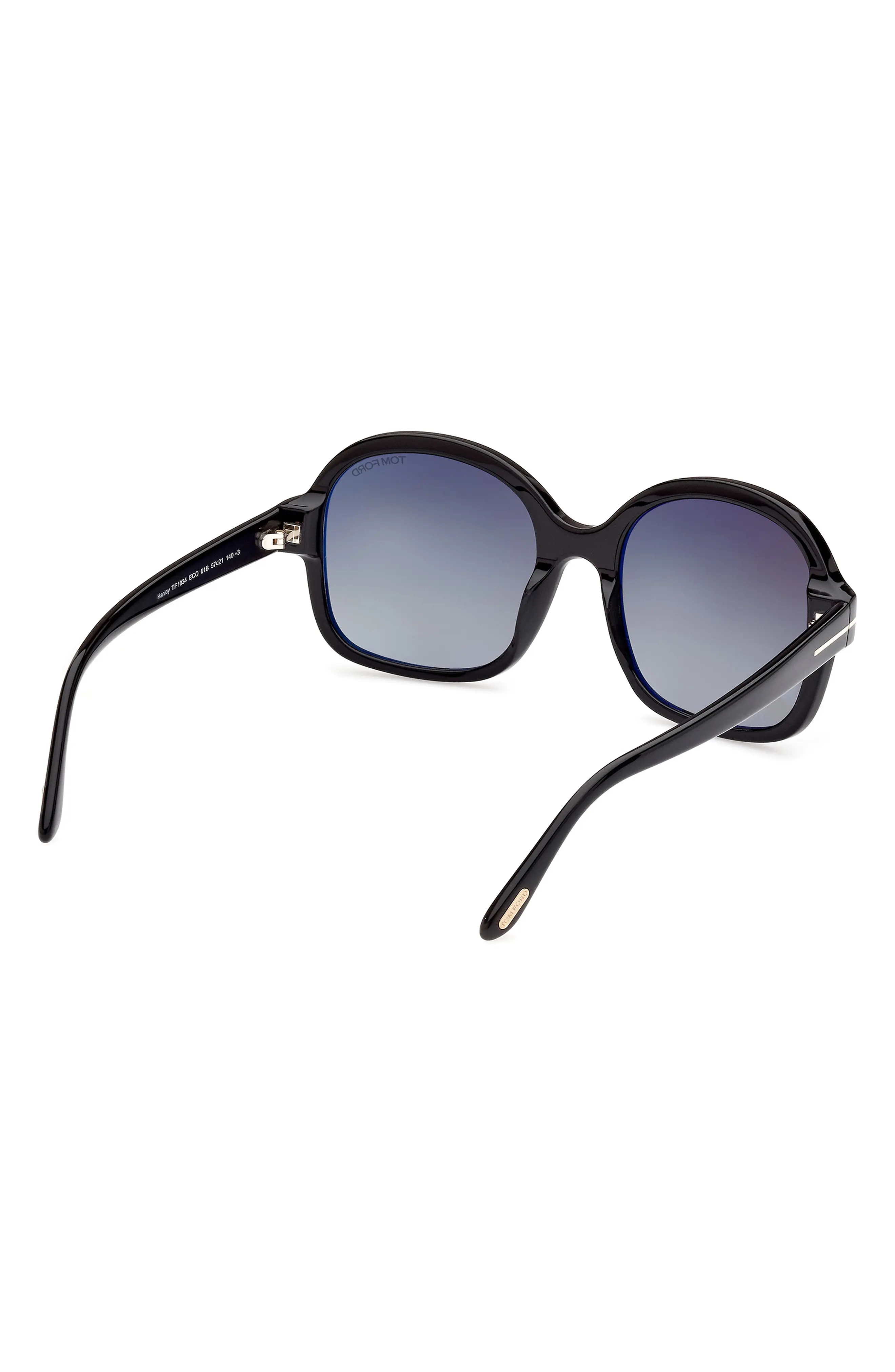 Hanley 57mm Gradient Butterfly Sunglasses in Shiny Black /Gradient Smoke - 8