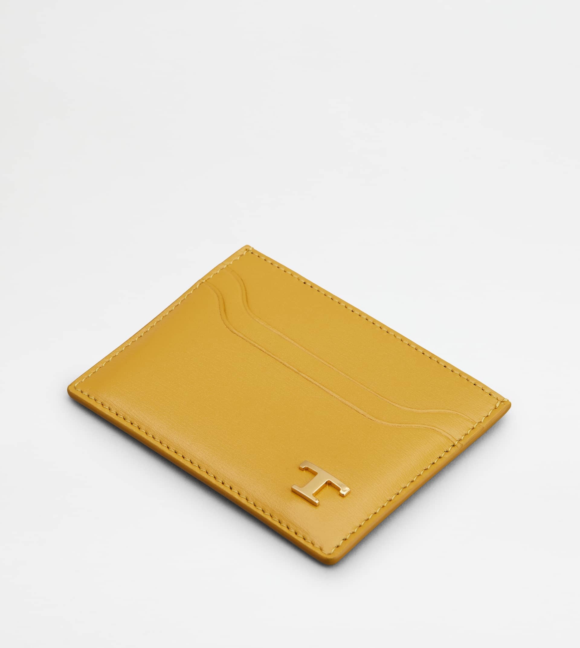 TOD'S CARD HOLDER IN LEATHER - YELLOW - 3