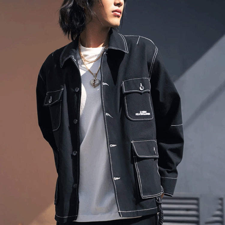 Li-Ning Skateboard Series Multiple Pockets Loose Jacket 'Black' AFDS103-1 - 4
