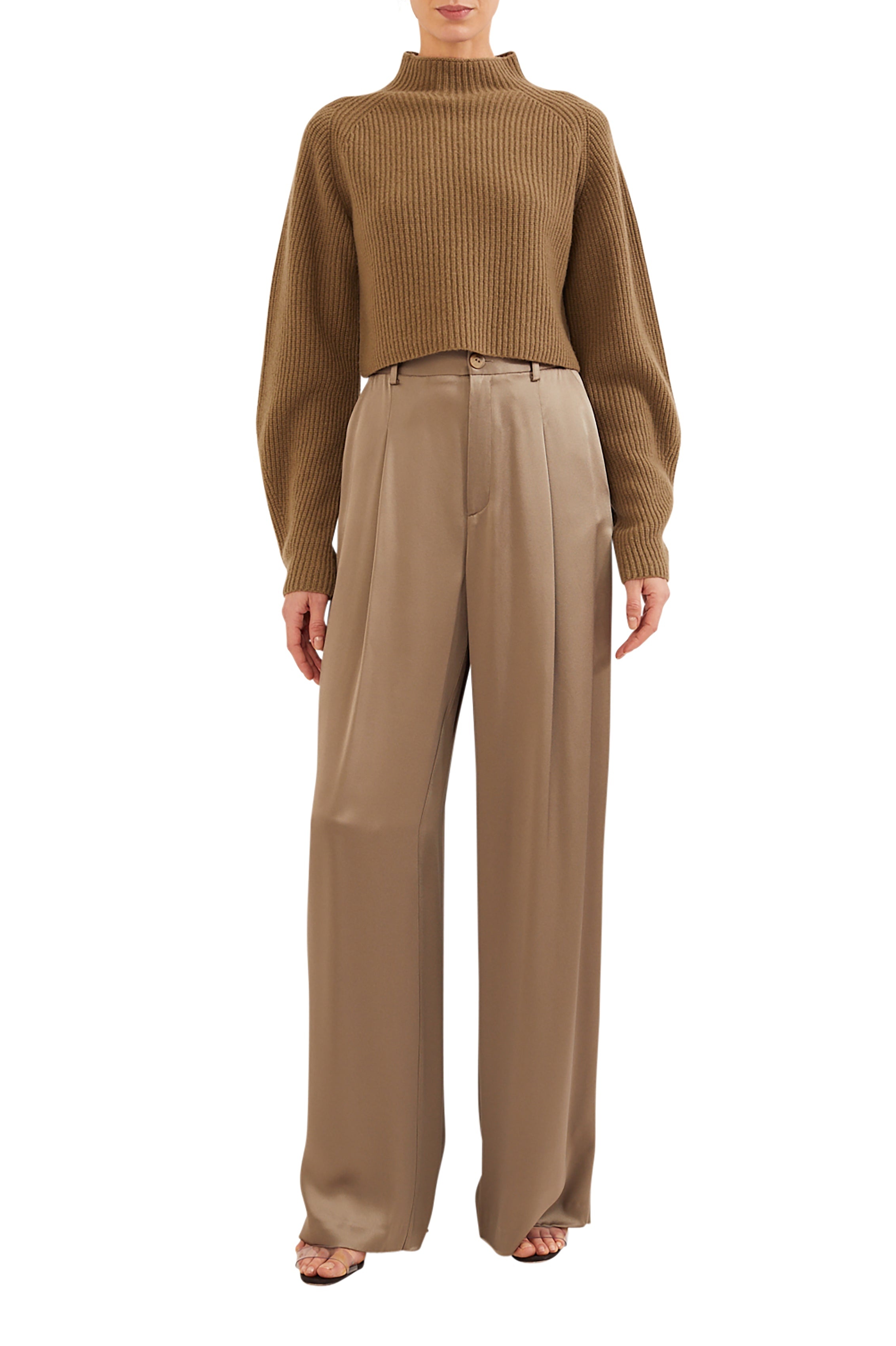 Satin Relaxed Pleated Pant - 3