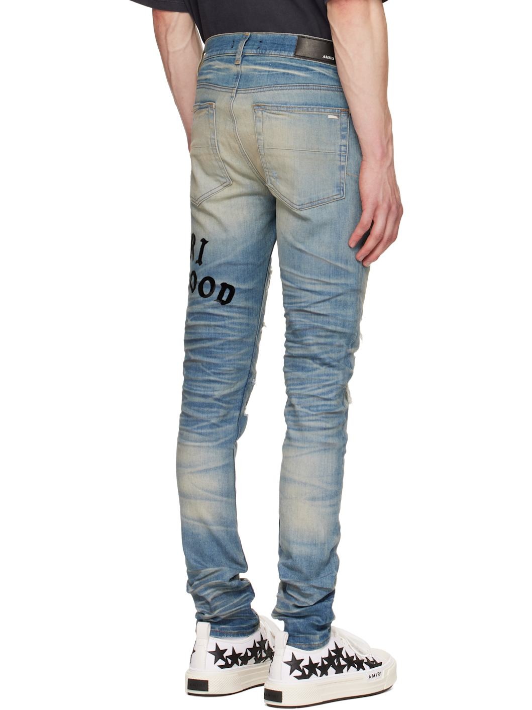 Blue 'AMIRI Hollywood' Repaired Jeans - 3