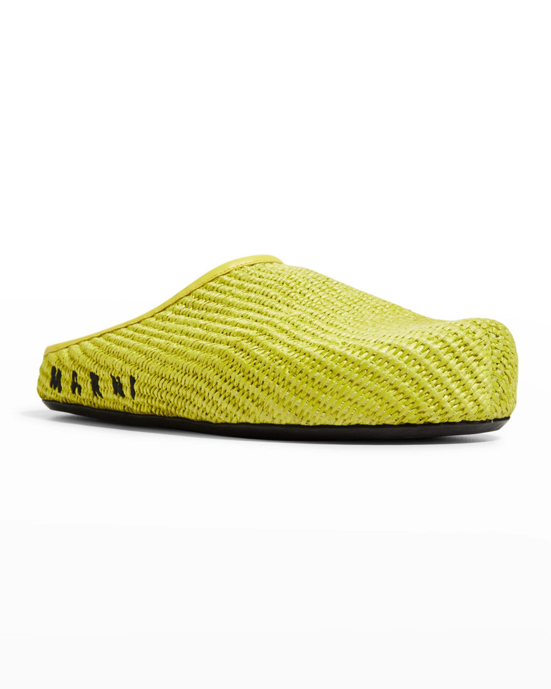 Marni Men's Sabot Raffia Mule Slides outlook