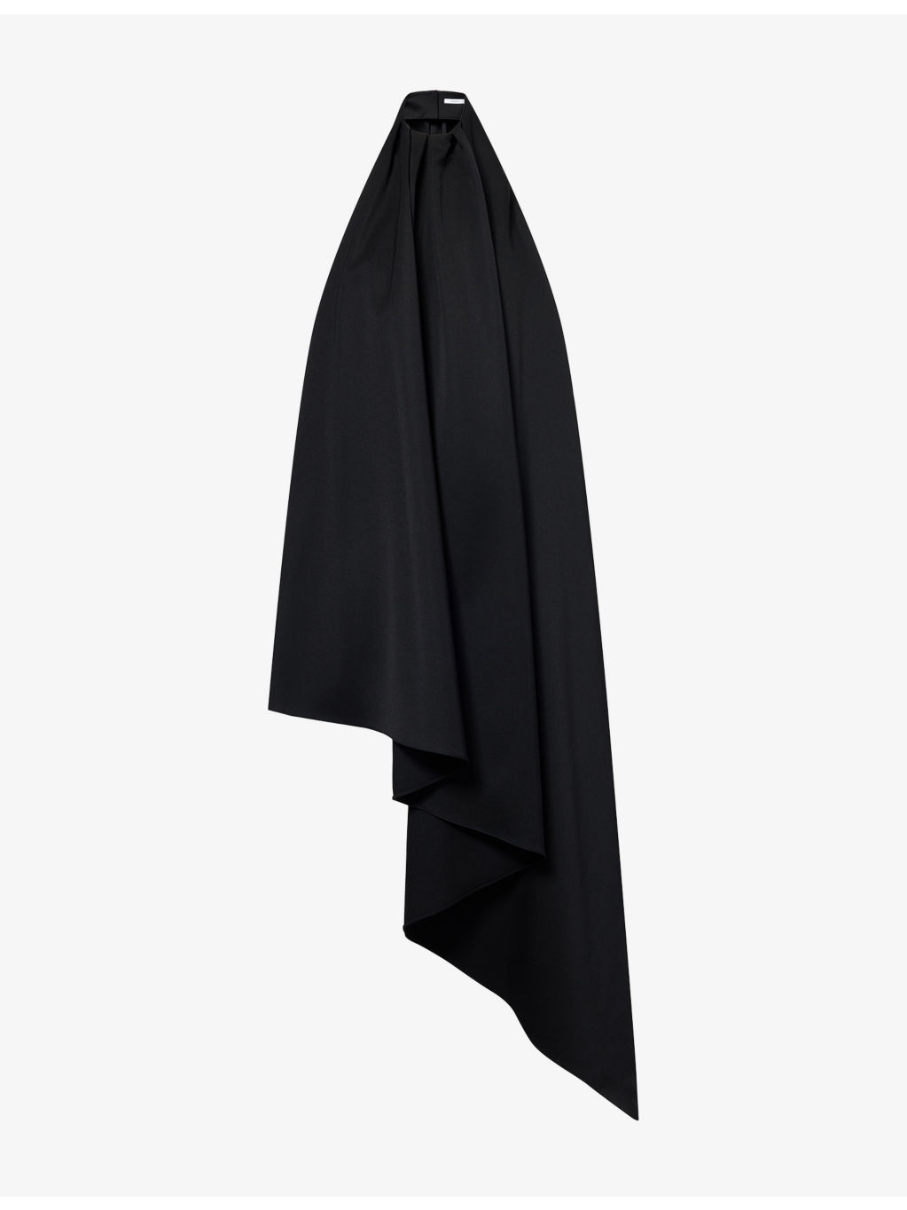 Asymmetric Halterneck Wool Midi Dress - 1