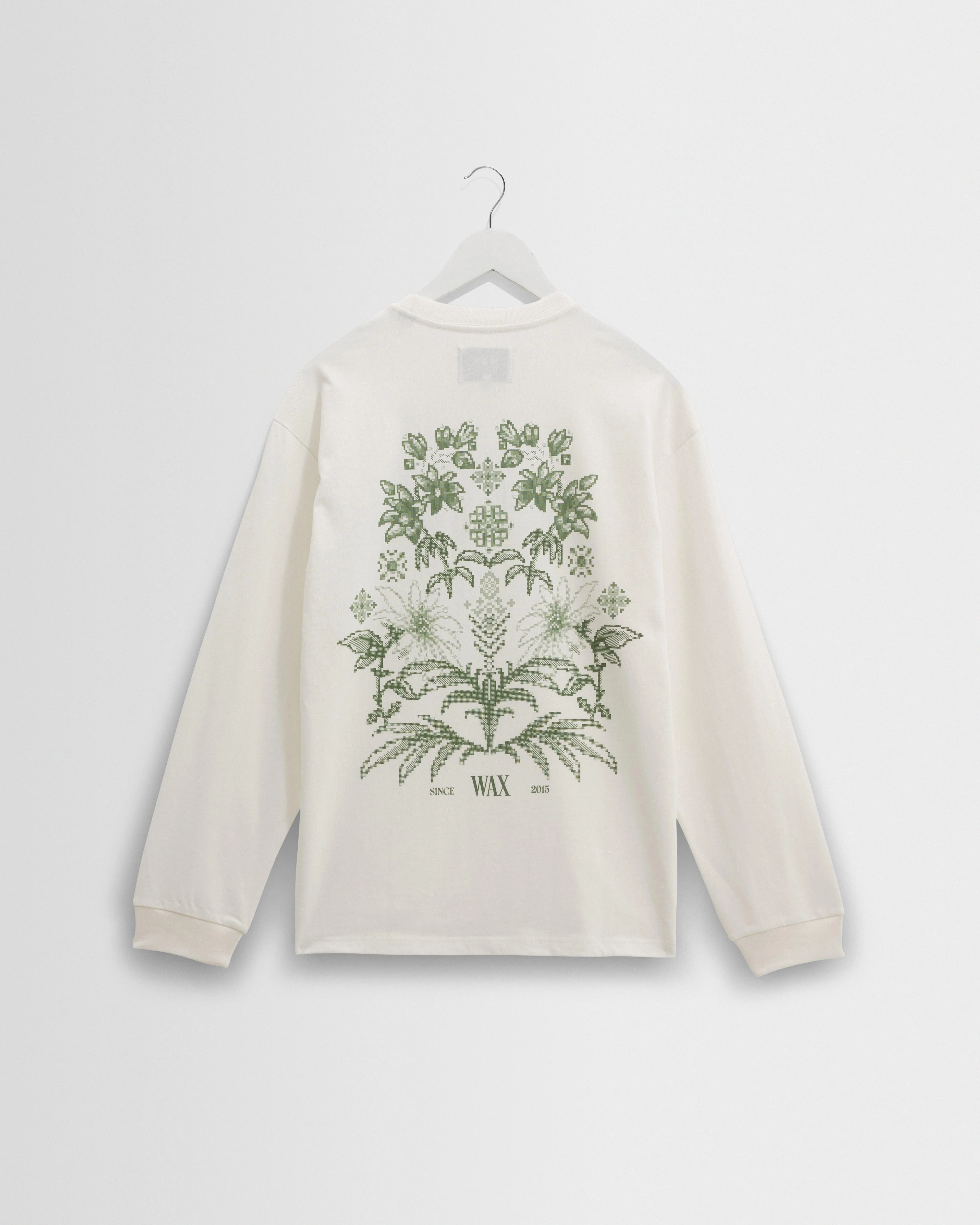Hayden - White And Green Botanical Graphic Cotton T-Shirt - 1