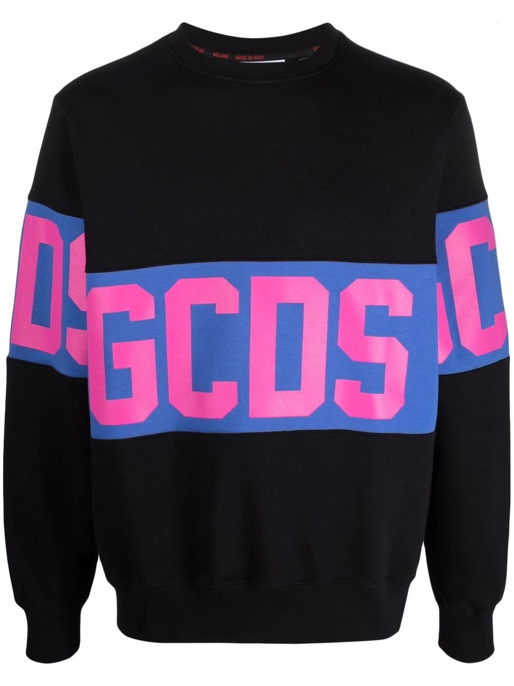 logo-print block-print sweatshirt - 1