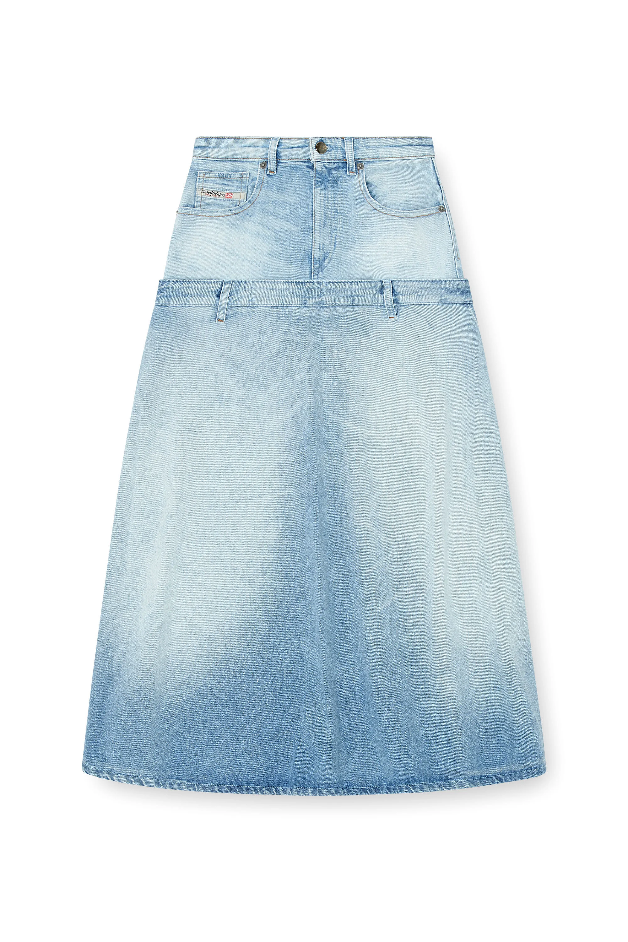 DENIM SKIRT WITH LAYERED DESIGN - 1