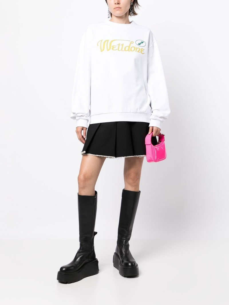 We11done logo-print cotton hoodie outlook
