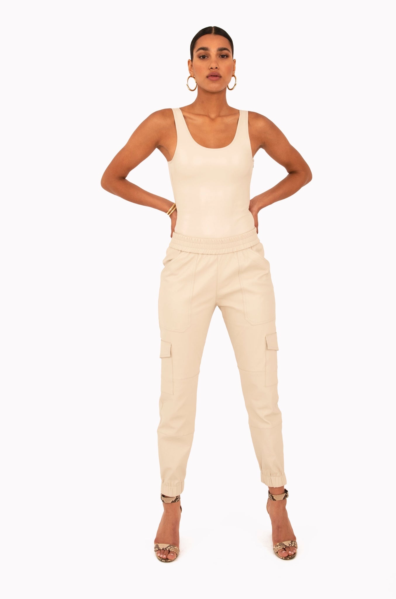 OFF WHITE LEATHER BODYSUIT - 4