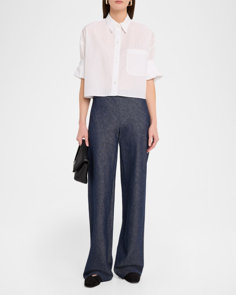 TWP Next Ex Striped Cropped Shirt outlook