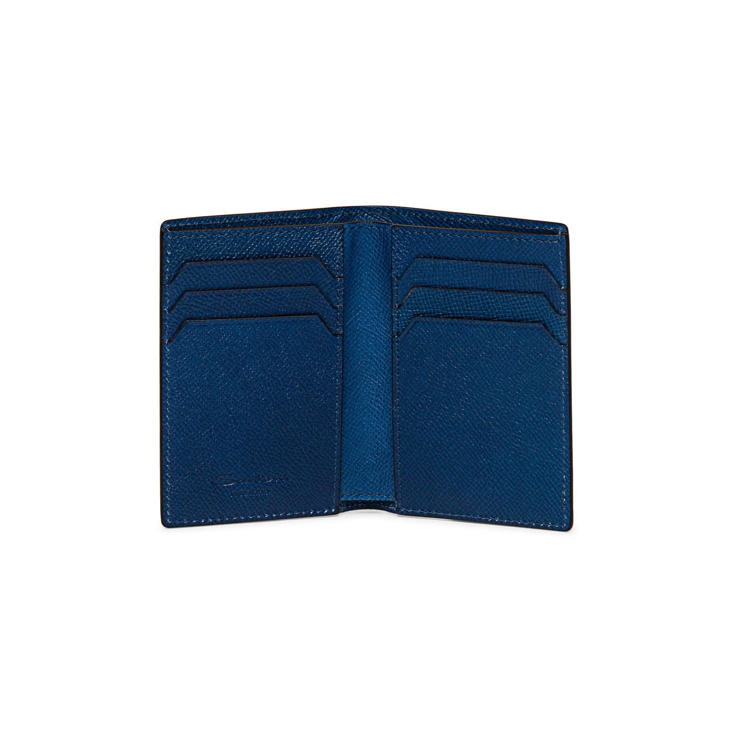 Blue saffiano leather vertical wallet - 3