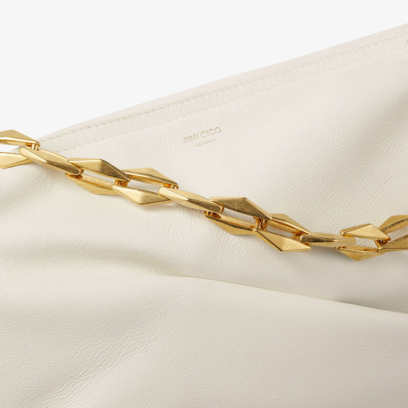 Diamond Soft Hobo M Latte Soft Calf Leather Hobo Bag with Chain Strap 9