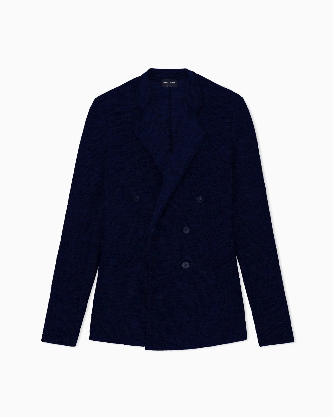 DOUBLE-BREASTED VISCOSE KNIT JACKET - 1